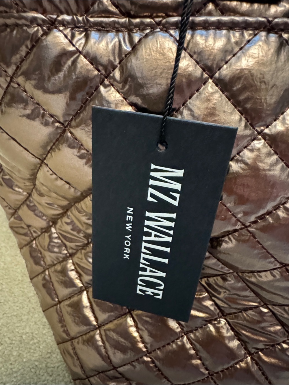 NWT MZ Wallace Metallic Bronze Metro Tote Deluxe Sz Medium - Picture 2 of 9